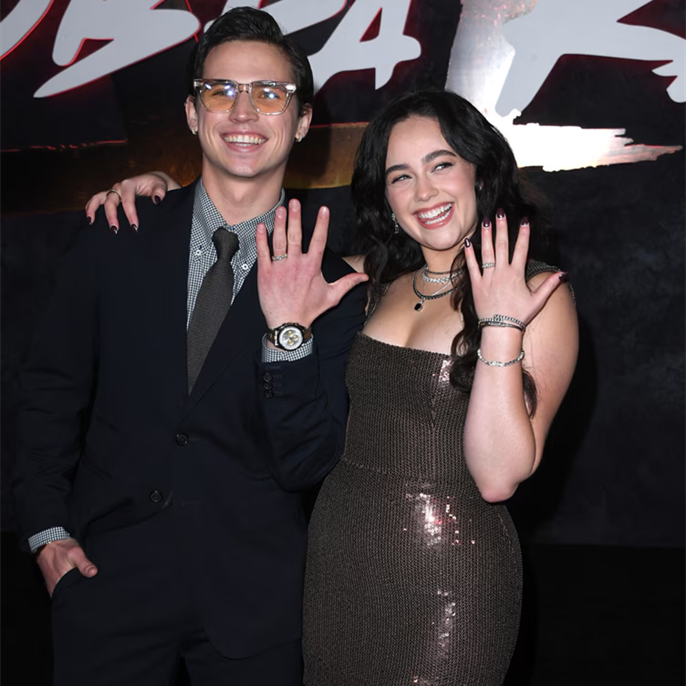 Cobra Kai Stars Tanner Buchanan and Mary Mouser Reveal Engagement on Red Carpet