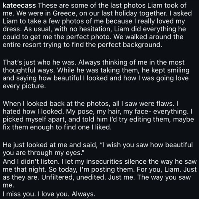 Liam Payne's girlfriend Kate Cassidy shares 'last memory' with late singer