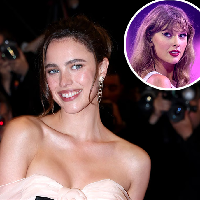 Margaret Qualley Awkwardly Reacts to Question About Taylor Swift's Life of a Showgirl