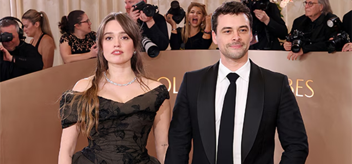 Aimee Lou Wood and Boyfriend Adam Long Make Their Red Carpet Debut at Golden Globes 2026 1