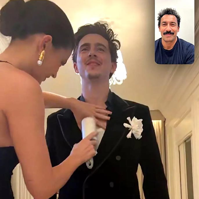 Kylie Jenner Helps Timothée Chalamet Get Ready for Their Red Carpet Debut in New Photo Shared by Designer