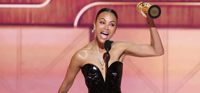 Zoe Saldaña Gets Emotional During First-Ever Golden Globes Win: “My Heart Is Full of Gratitude” 1