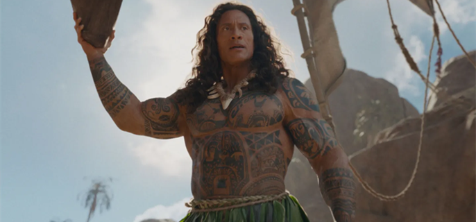 ‘Moana’: New Trailer Shows Dwayne Johnson as a Live-Action Version of His Character Maui 1