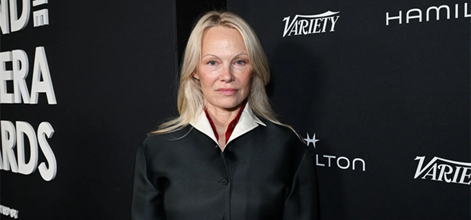 Pamela Anderson Wears Bold Black Look to the Hamilton Behind the Camera Awards 1