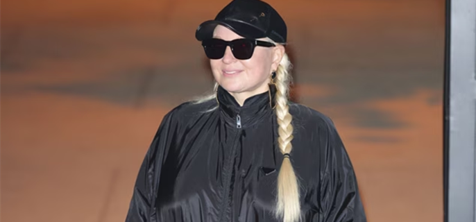 Sia Makes Rare Public Outing Without Signature Bangs 1