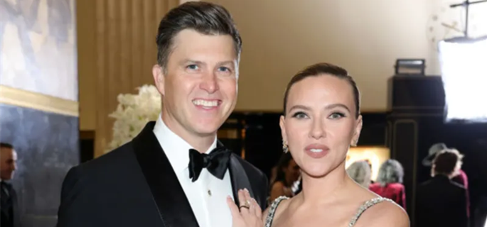 Scarlett Johansson Dodges Colin Jost’s Kiss in ‘SNL’ Finale Promo 1