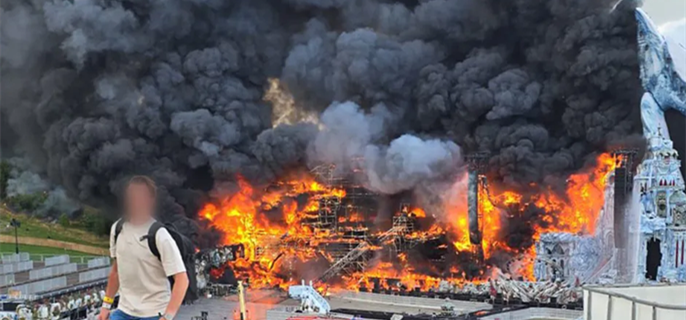 Fire engulfs main stage of Tomorrowland festival days before opening 1
