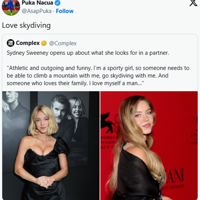 Rams star Puka Nacua makes play for Sydney Sweeney with clever social media post