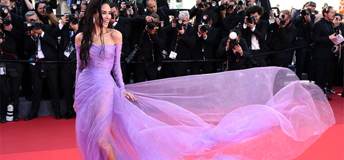 Demi Moore Unveils Showstopping Purple Gown on Cannes Red Carpet 1