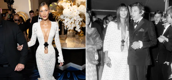 Bella Hadid Channels Jane Birkin in Custom Cannes Film Festival Gown That Took 22,000 Hours to Embroider 1