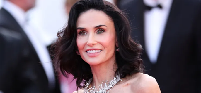 Demi Moore Shocks Cannes Film Festival After Dramatic Makeover with Curly Lob Hairstyle 1