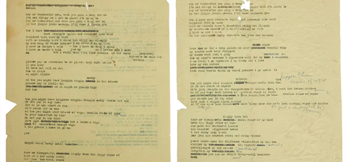 Bob Dylan’s Draft of Lyrics, Once Tossed in Trash, Sells for $500,000 1