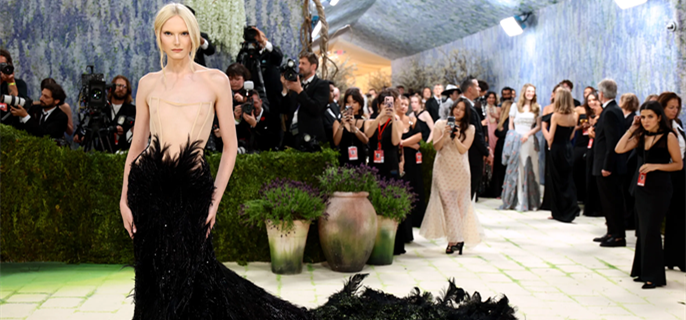 Alex Consani Celebrates Being First Trans Woman on Met Gala Host Committee by Revealing Breasts on Red Carpet in Sheer Gucci Gown 1