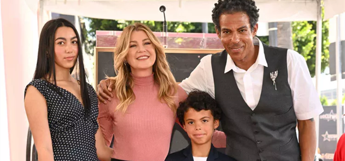 Ellen Pompeo Poses in Rare Family Photo with Husband Chris Ivery and 2 of Their Kids at Hollywood Walk of Fame Ceremony 1