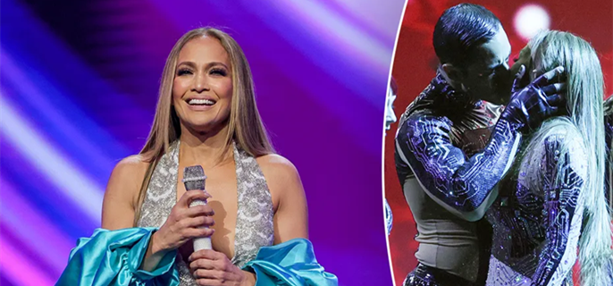 Jennifer Lopez sparks controversy kissing male and female dancers at American Music Awards 1
