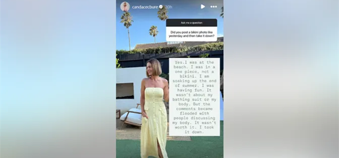 Candace Cameron Bure deletes bathing suit photo after online trolls comment on her body 1