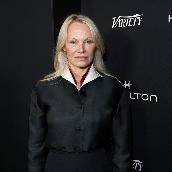 Pamela Anderson Wears Bold Black Look to the Hamilton Behind the Camera Awards