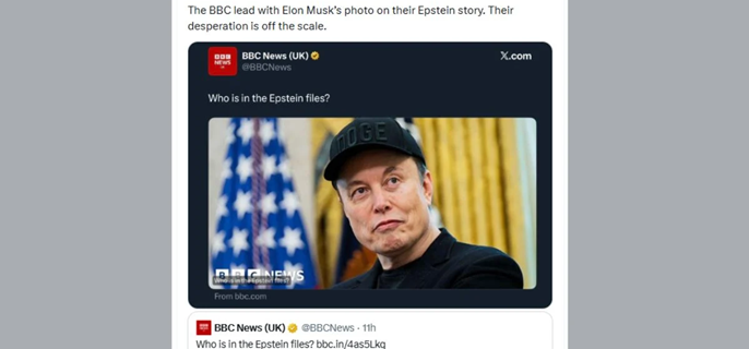 Elon Musk slams BBC over Epstein files photo controversy 1