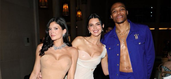 Kylie Jenner poses with Russell Westbrook at Met Gala after Timothée Chalamet dumps her for Knicks game 1