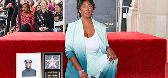 Chadwick Boseman's Widow Simone Boseman Brings Cherished Item to Walk of Fame Ceremony 1