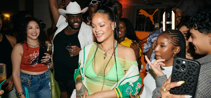 Rihanna pairs neon tutu with bikini top at Fenty x Puma party in Barbados 1