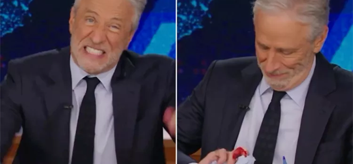 Jon Stewart Slices Hand While Smashing Coffee Mug on The Daily Show: ‘I’ll Be Going to the Hospital’ 1