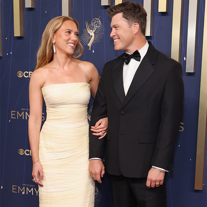 See Scarlett Johansson and Colin Jost’s Red Carpet Rebirth at Emmys 2025