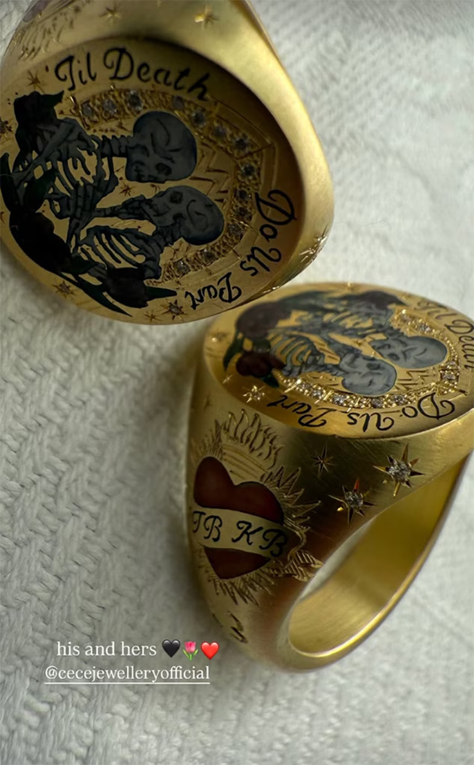 Kourtney Kardashian, Travis Barker Celebrate 4th Wedding Anniversary With Custom Skeleton Rings 1