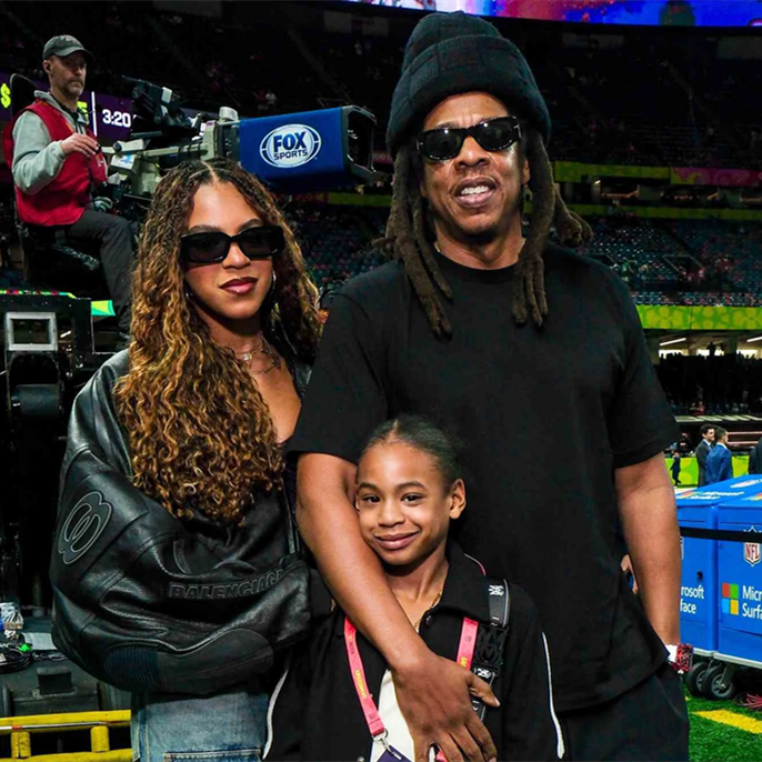 Jay-Z Has Family Day at Super Bowl 2025 with Daughters Blue Ivy and Rumi