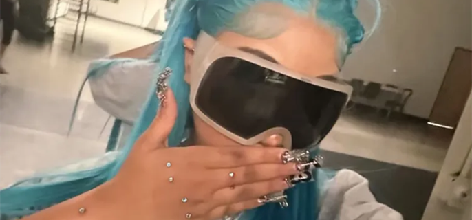 North West Rocks Her Signature Blue Hair, Shows Off Collection of Piercings on Her Hands and Wrist in New Photos 1