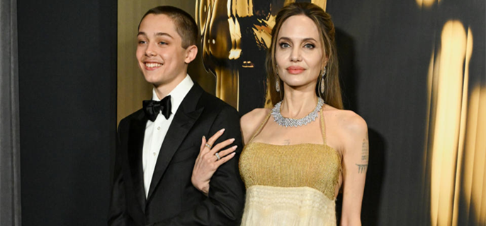 Angelina Jolie and Son Knox Steal the Show at the 2024 Governors Awards Red Carpet 1